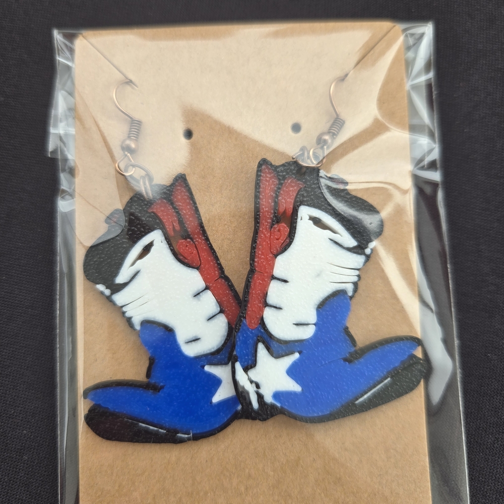 Cowboy Boot Earrings with Star Design